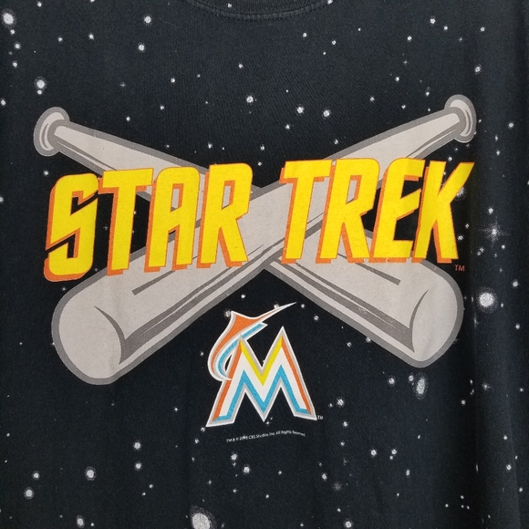 MIAMI MARLINS STAR TREK 2016 MLB T-Shirt Sz L Special Edition - Picture 1 of 4